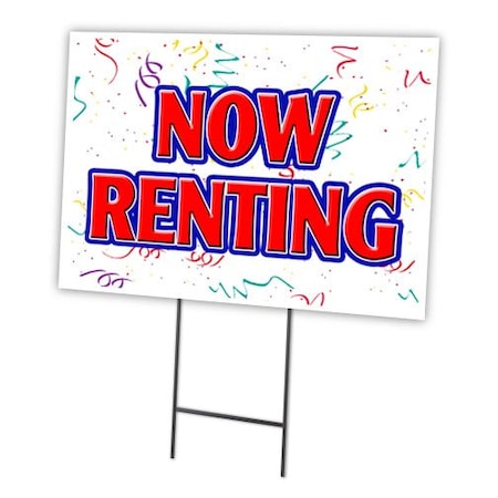Signmission Now Renting Yard Sign & Stake outdoor plastic coroplast window, C-1216-DS-Now Renting C-1216-DS-Now Renting